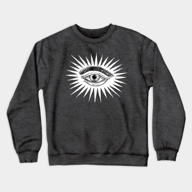 Vintage Psychedelic Eye Illustration Crewneck Sweatshirt by DankFutura